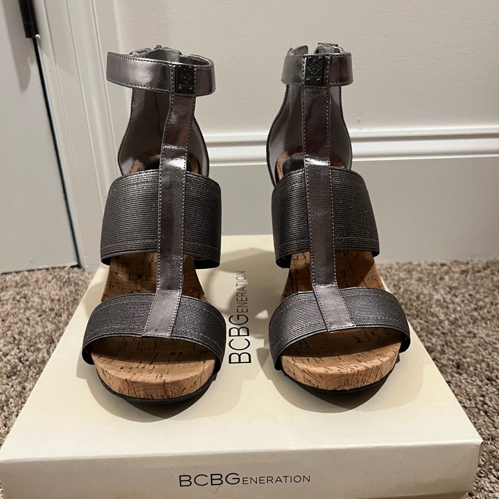 Pewter color sandals